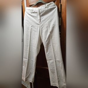 Talbots Woman's Stretch Twill Bootleg Pants, color:white size: 18W